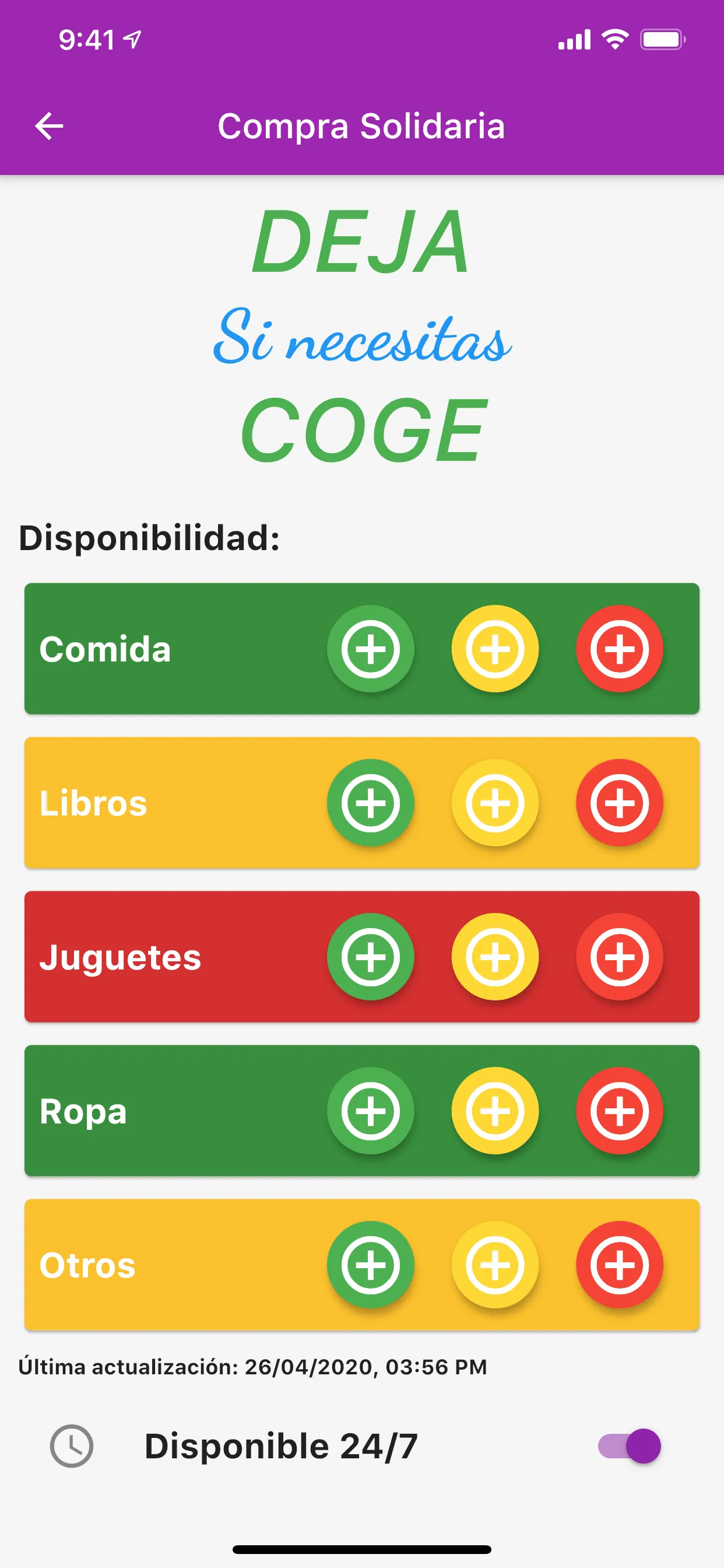 AnyLeft app item detail view showing donation description and location