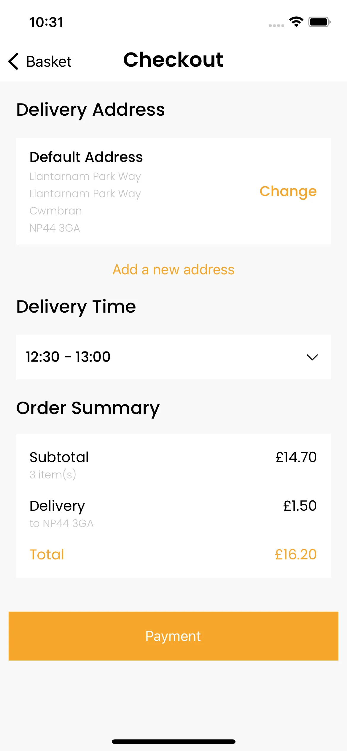 KUKD React Native app payment processing and checkout flow