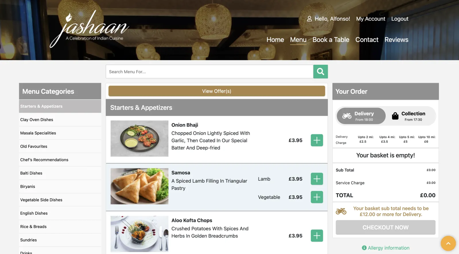 KUKD white-label restaurant website shopping cart and order summary