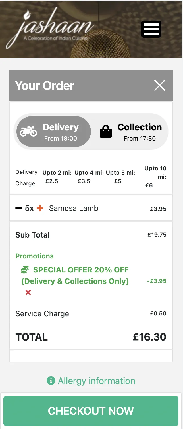 KUKD white-label restaurant website mobile order confirmation page