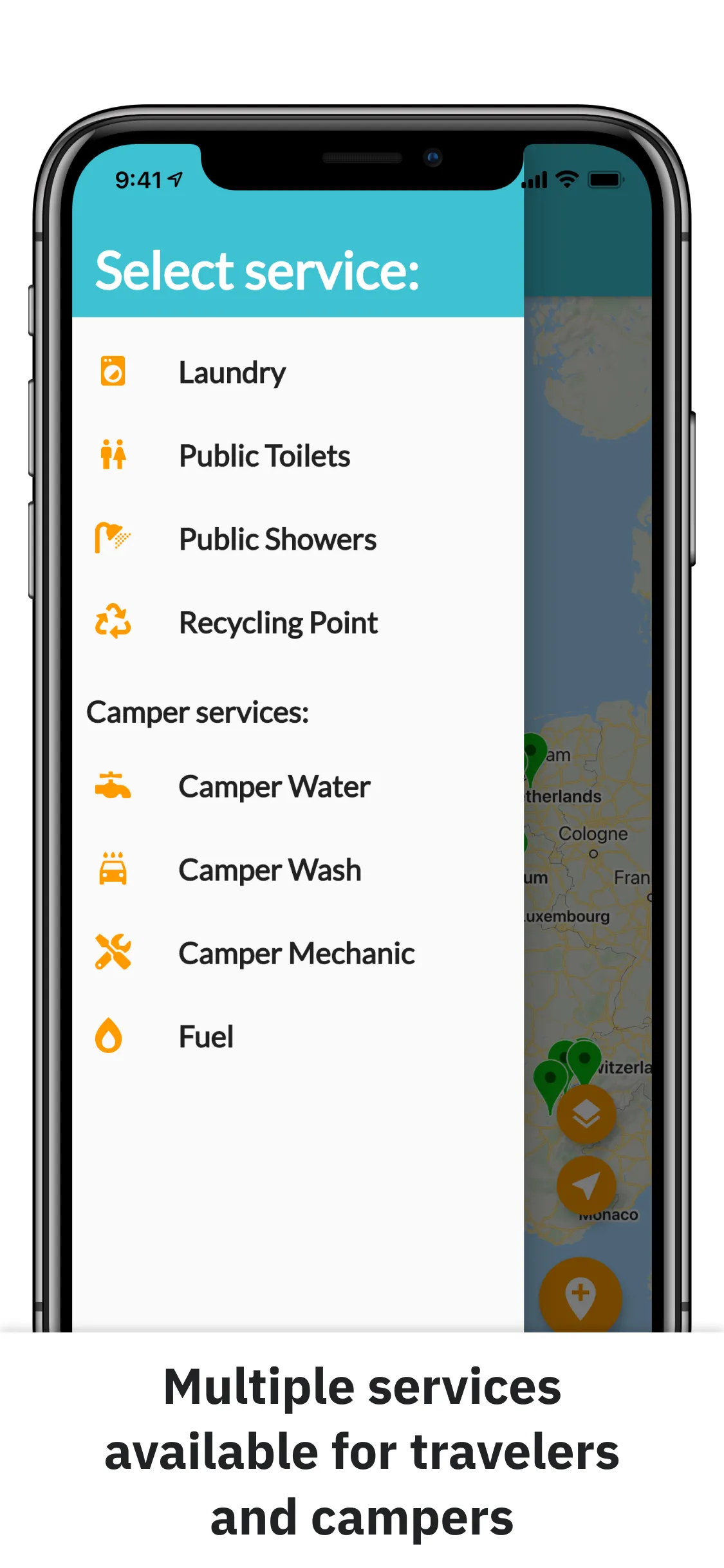 Nomad Services app service listing with traveler-submitted recommendations